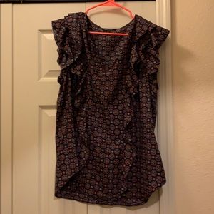 Banana Republic ruffled v neck blouse